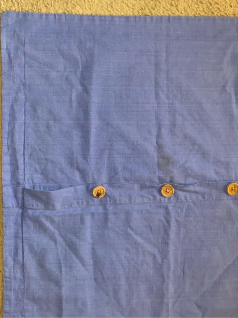 Pottery Barn Plaid Back Button Closure Green Blue Preppy Euro Pillow sham 26”